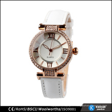 Montres en cuir femme Pierres Bezel, mode cadeau montre-bracelet interchangeable